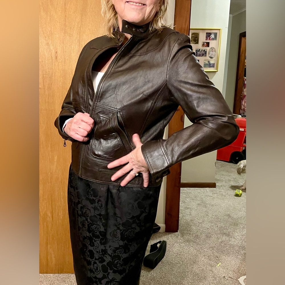 Studio One Dark Brown Leather Jacket